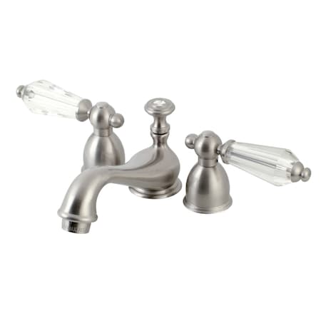 Kingston Brass KS3958WLL Wilshire Mini-Widespread Bathroom Faucet W/Brass Pop-Up, Nkl KS3958WLL